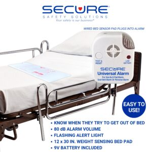 Secure 45 Day Universal Fall Monitor Bed Alarm Set for elderly fall and wandering prevention