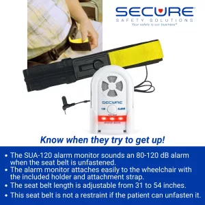 SB-5SET Wheelchair Seat Belt Alarm Set with SUA-120 Monitor and SB-1 Wheelchair Seat Belt