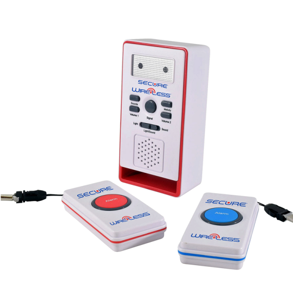 Two Call Button Caregiver Alert System - side