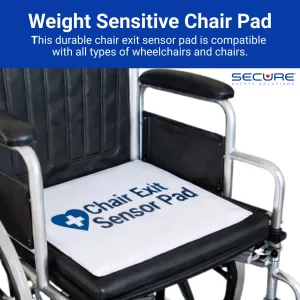 Secure chair sensor pad on a wheelchair seat