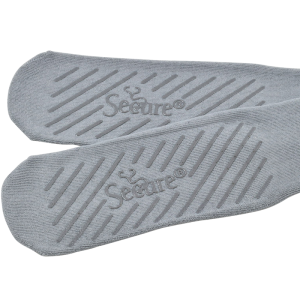  Secure (4 Pairs) Non Skid Socks with All-Around Grip Tread -  Hospital Style for Elderly Fall Injury Prevention : Health & Household