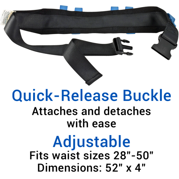 Secure® Six Hand Grip Transfer & Walking Belt - Quick-Release Belt