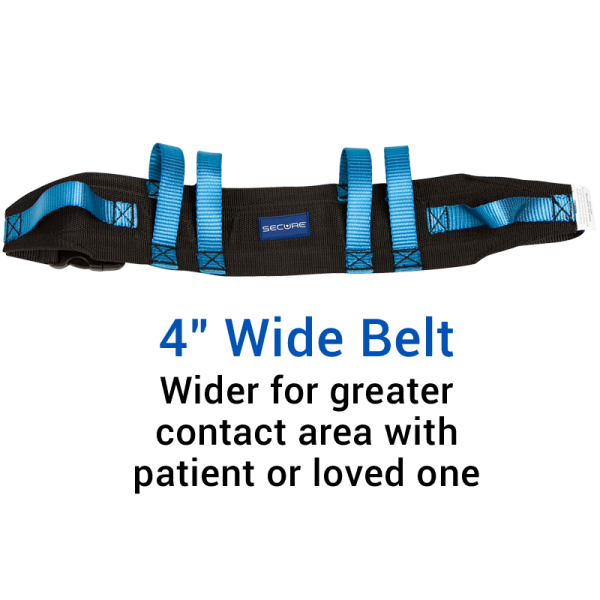 Secure® Six Hand Grip Transfer & Walking Belt - 4" Wide Belt