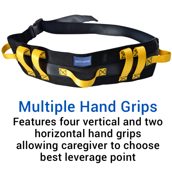 Secure® Ultra Wide Transfer & Walking Gait Belt - Multiple Hand Grips