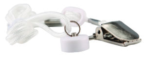 Picture of the replacement pull cord and clip that is compatible with the MAG-3 Magnet Alarm Monitor.
