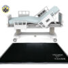 SBEV-1W Bedside Safety Floor Mat for elderly fall injury prevention. Hospital Bed isolated on white background.