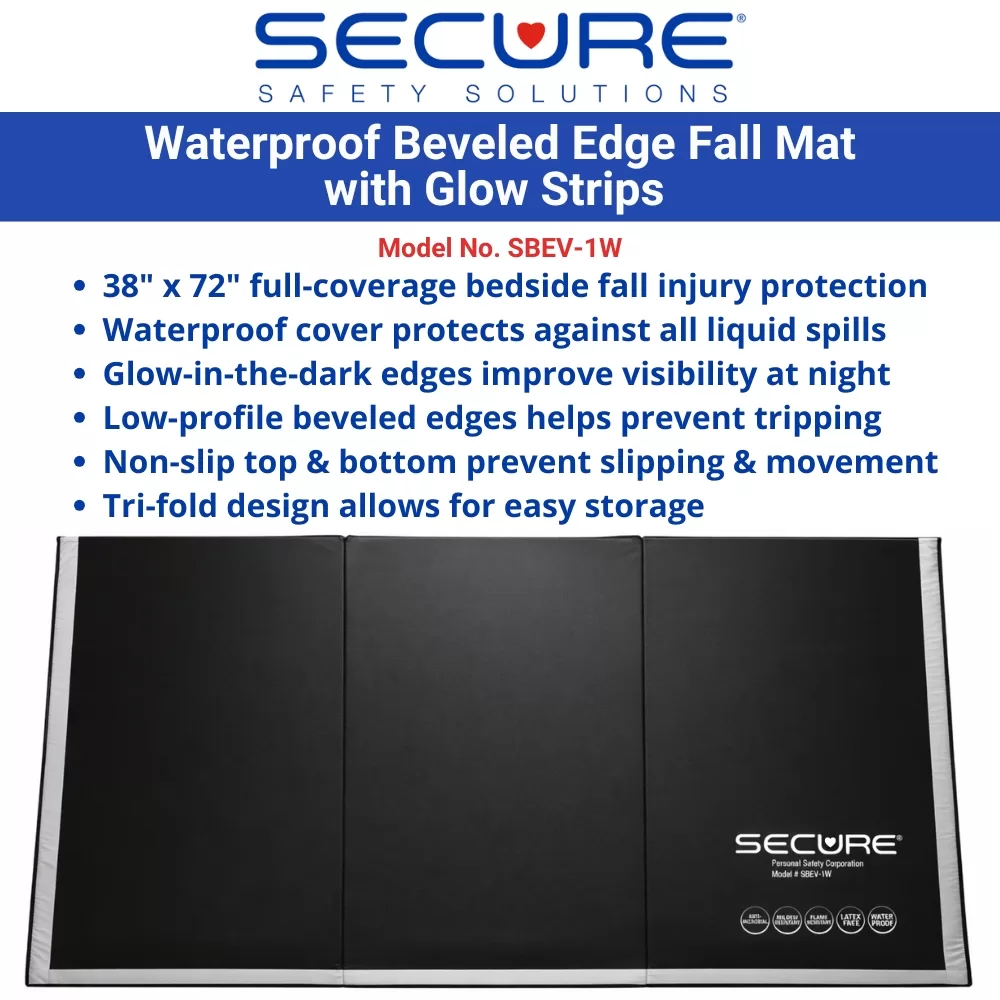 SBEV-1W Bedside Fall Safety Floor Mat with Glow Strips for elderly fall injury prevention