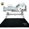 SBEV-1 Bedside Safety Fall Prevention Floor Mat. Hospital Bed isolated on white background.
