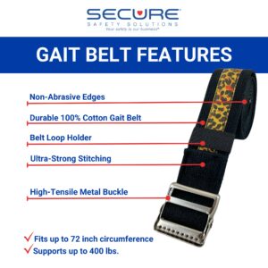 SGBM-72L 72 Inch Transfer Gait Belt, Leopard Print