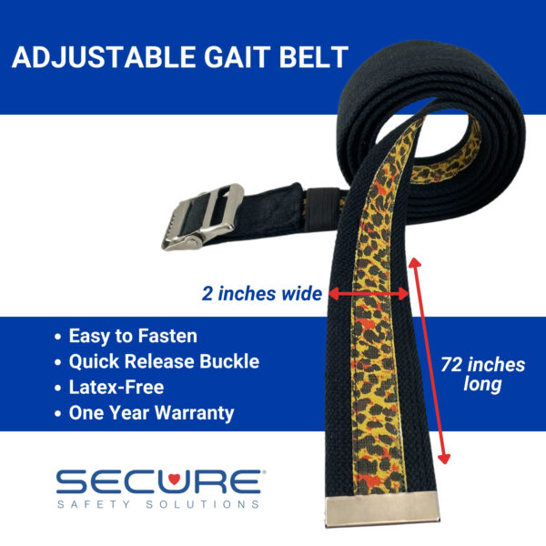 SGBM-72L 72 Inch Transfer Gait Belt, Leopard Print