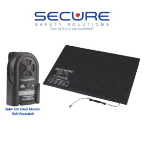 MAT-1 Reversible Floor Mat Bed Alarm Sensor shown with SMA-120 Alarm Monitor (sold separately)