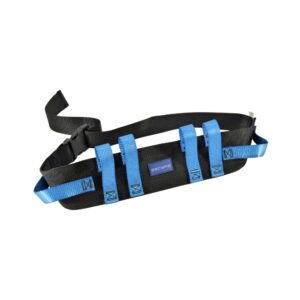 STWB-52 gait belt with six handles and clip buckle.
