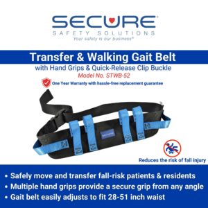 STWB-52 gait belt with handles for safe transfer and walking