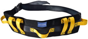 Secure bariatric gait belt with seven handles for safe patient transfer and walking.
