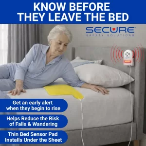SUA-120 bed exit alarm for elderly fall and wandering prevention. Know when they leave the bed.