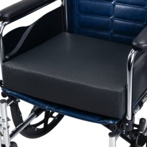 Secure® Wedge Seat Cushion w/Safety Straps shown installed on a wheelchair.