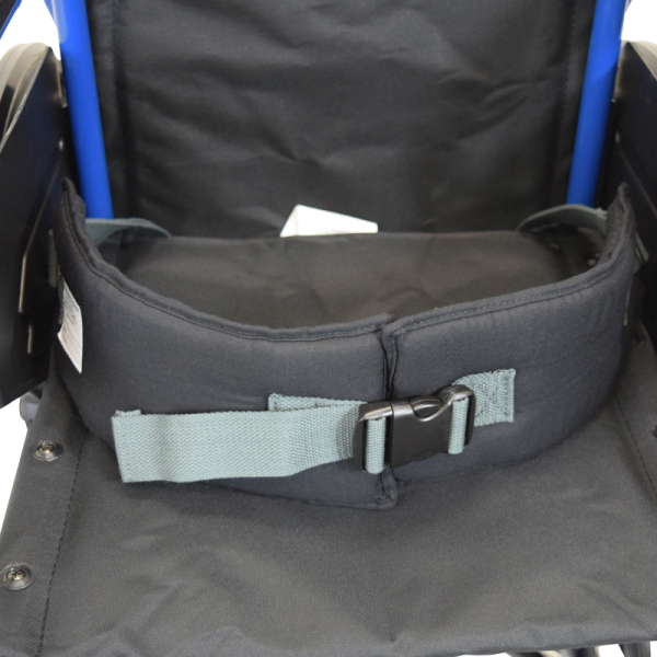 SecureÂ® EZ Release Soft Wheelchair Seat Belt â€“ Black/Gray