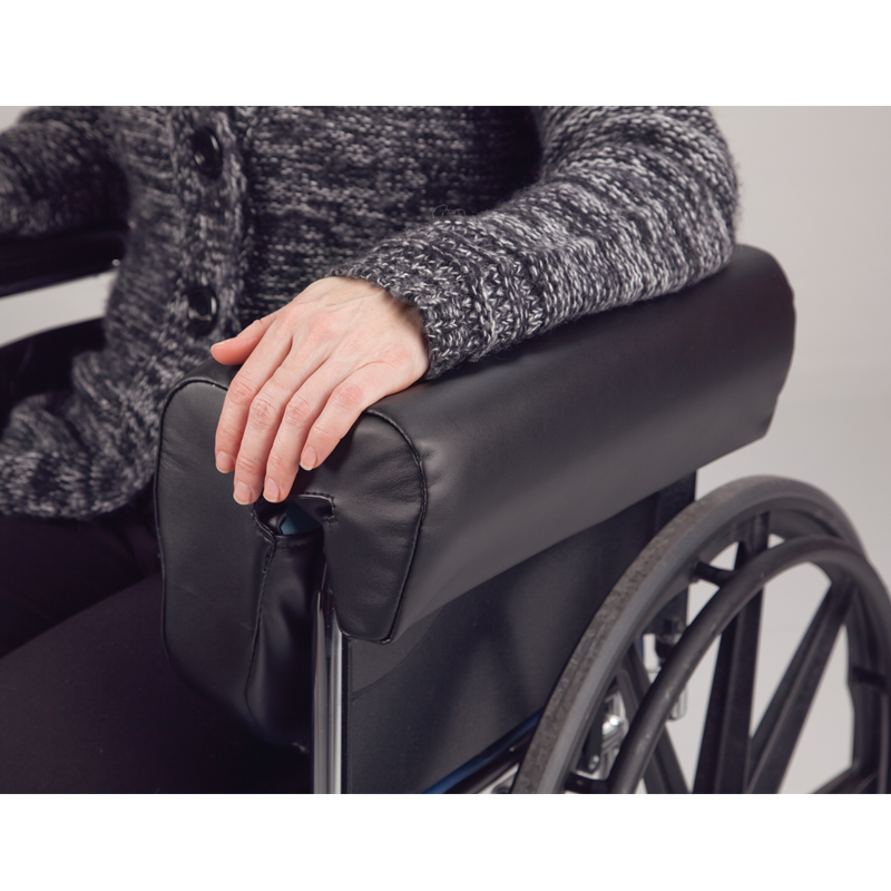 Full Length 11''Black Velvet Padded Wheelchair Arm Rest PAIR Better Quality