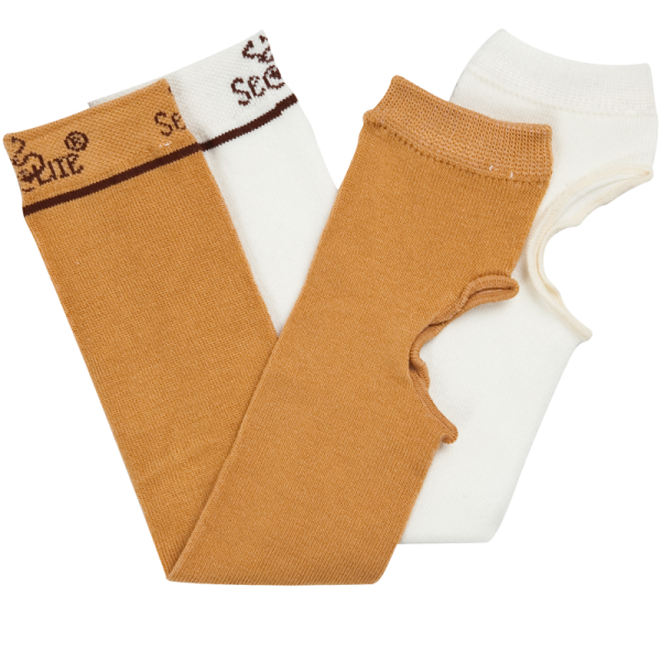 Ultra Soft Wound Prevention SecureSleeves for Arms in Brown/Ivory - folded