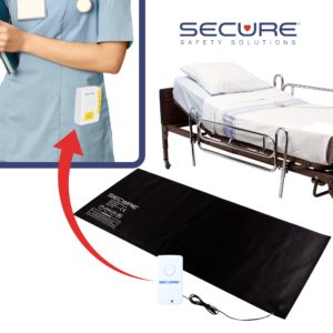 Wireless Caregiver Pager and Floor Mat Sensor Bed Exit Alarm Set