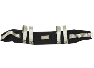 STWBM-60G gait belt with six handles and metal buckle.