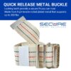 SGBM-60S 60 inch gait belt with quick-release metal buckle. The locking teeth provide a secure fit you can trust. The buckle is made from high-tensile nickel plated metal that supports up to 350 lbs.