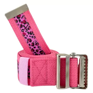 Secure® 60 in. Gait Belt with Metal Buckle – Pink Leopard Print