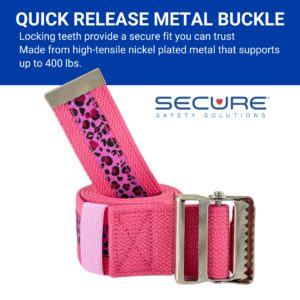 SGBM-60PL pink leopard print gait belt, 60 x 2 inches.