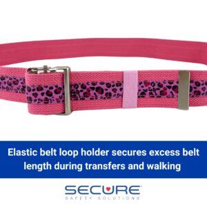 SGBM-60PL pink leopard print gait belt, 60 x 2 inches.