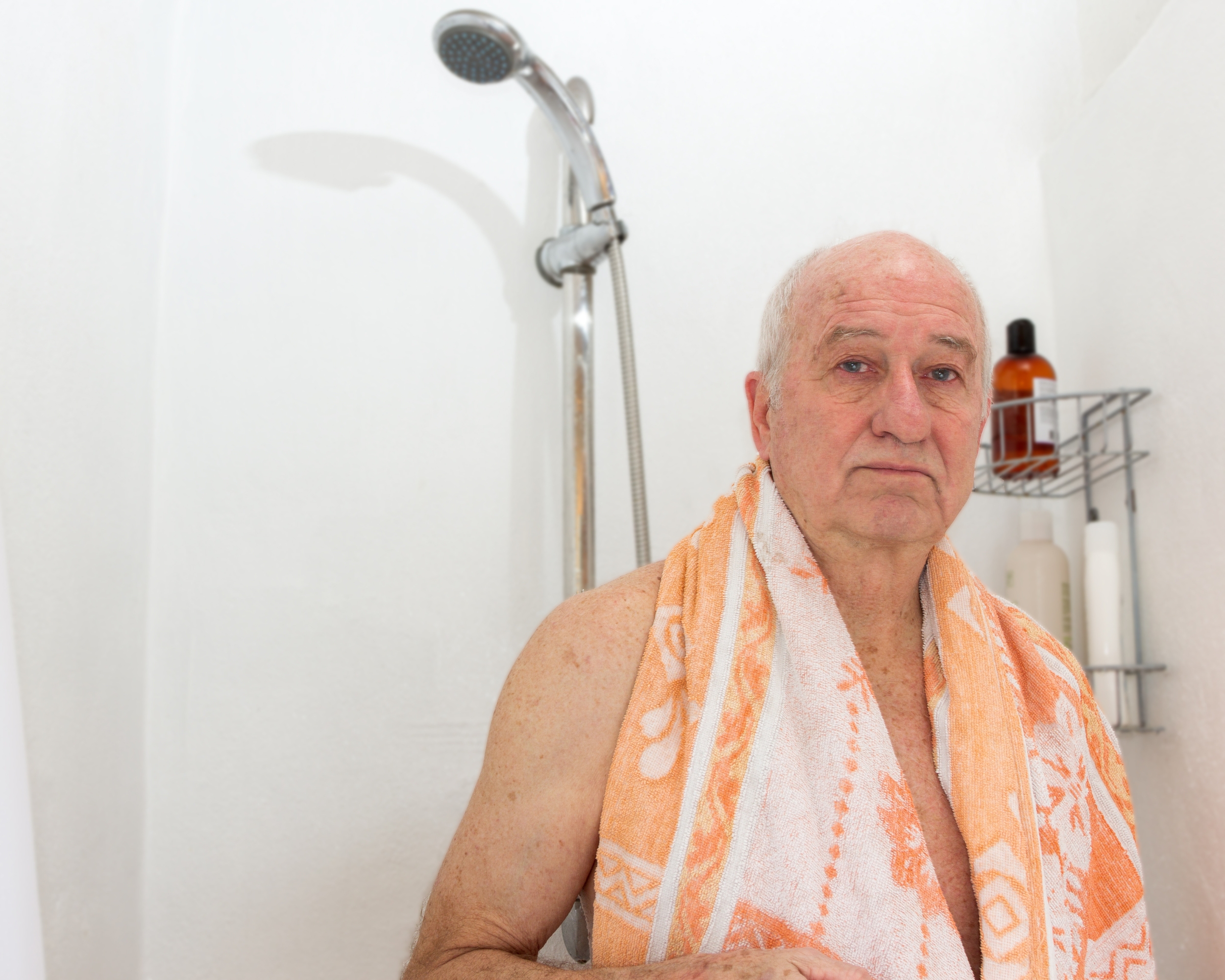 Senior in a shower